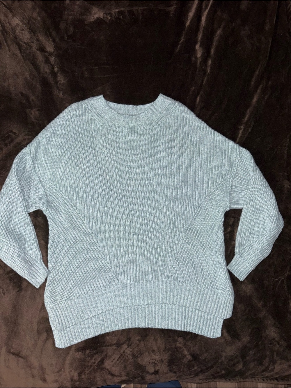 American Eagle Outfitters Light Blue Ribbed Crewneck Sweater